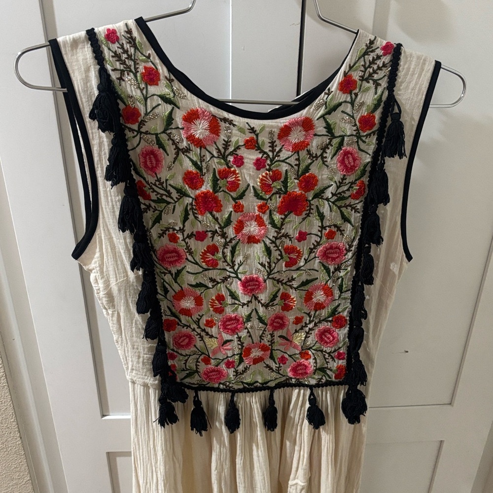Carolina K Imogen Embroidered Tasseled Midi Dress - Picture 6 of 11